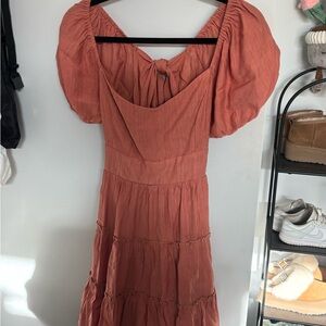 Altar'd State Coral Long Sleeve Dress